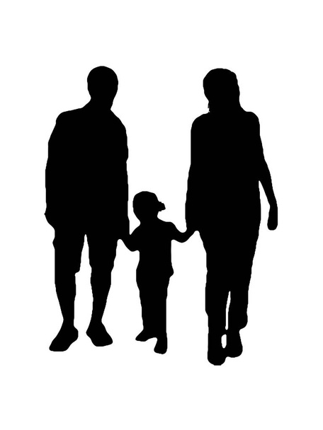 Parents and Son Graphic Silhouette isolated Drawing - Foto, Bild