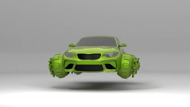 Fantastyczny samochód 3D rendering - Zdjęcie, obraz