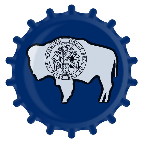 Wyoming Bottle Cap - Vector, Image