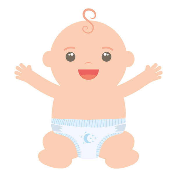 χαριτωμένο μικρό μωρό αγόρι χαρακτήρα - Διάνυσμα, εικόνα