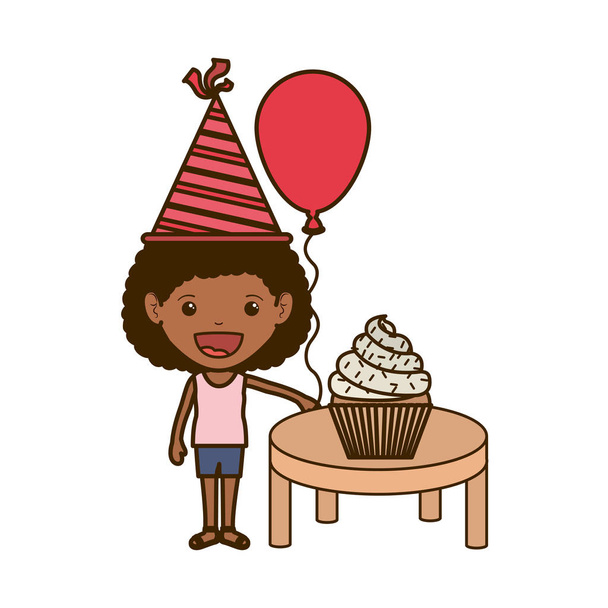девушка в шляпе на праздновании дня рождения
 - Вектор,изображение