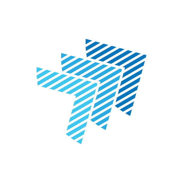 csíkos mozgás nyíl csatolt logo vektor - Vektor, kép