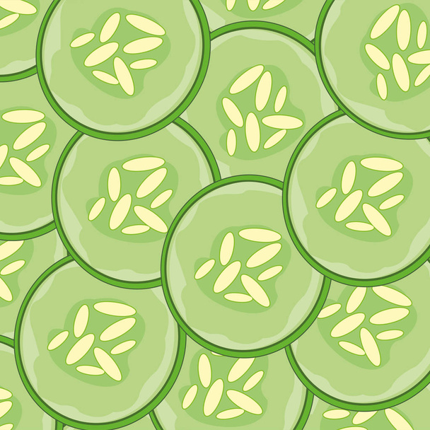 Decorative background from cut a vegetable cucumber - Vector, Image