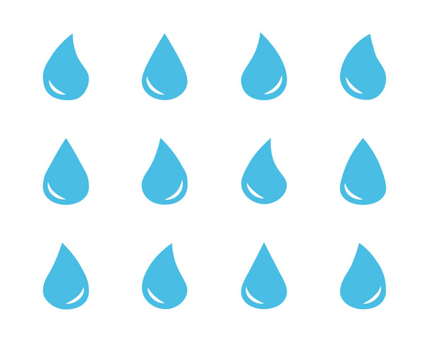 Set of vector blue water drop symbols - Vector, Image