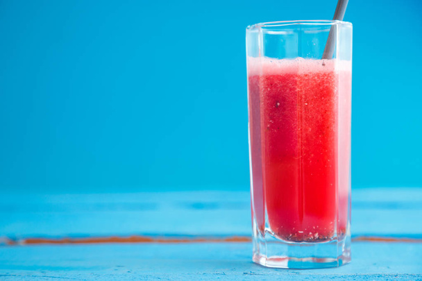smoothies,freshly squeezed watermelon juice in a transparent gla - Photo, Image