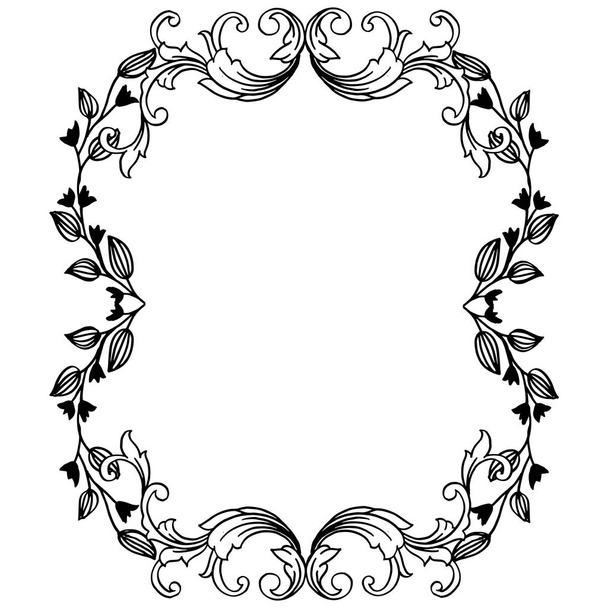 Modern style frame with flower decor element. Vector - Vettoriali, immagini
