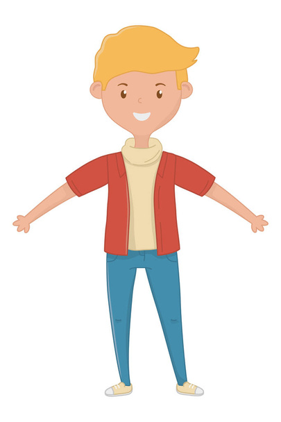 Teenager boy cartoon design vector illustration - Vector, Image