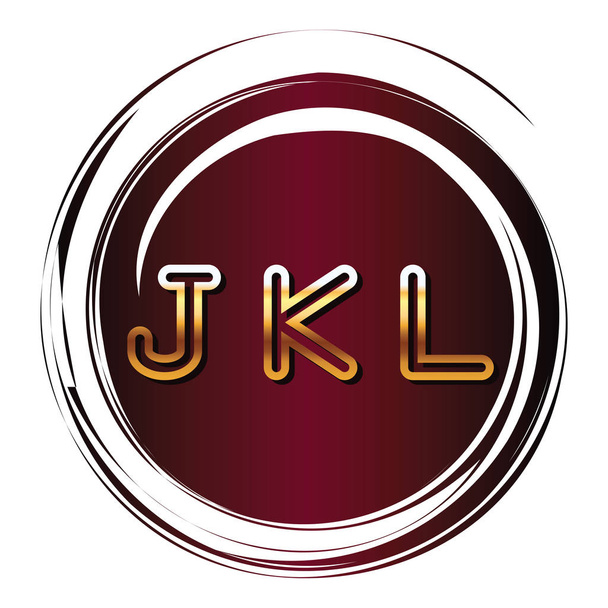 JKL alphabet font letters red round emblem red round emblem - Vector, afbeelding