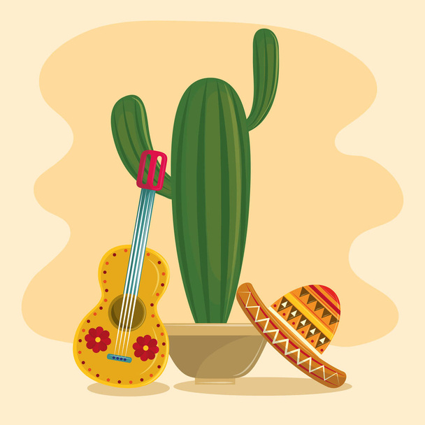 Mexique et cactus pot succulent
 - Vecteur, image