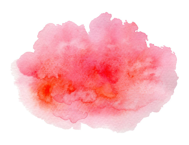 Bright expressive red and pink watercolor blob - Fotoğraf, Görsel