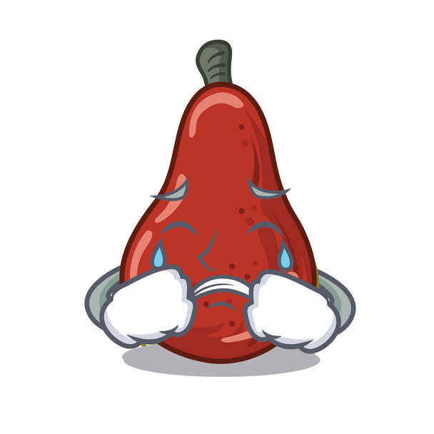Crying red pears isolated in the mascot - Vector, Image