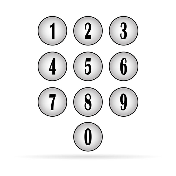 Toetsenbord met nummers voor telefoon. Toetsenblok voor de gebruikersinterface. Vector illustratie. - Vector, afbeelding