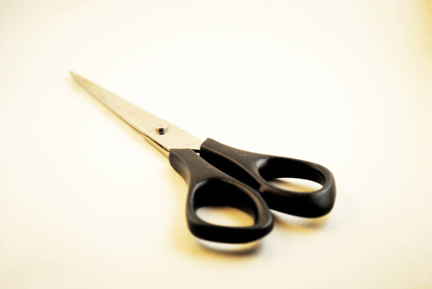 Stationery scissors on a white background - Foto, Imagem