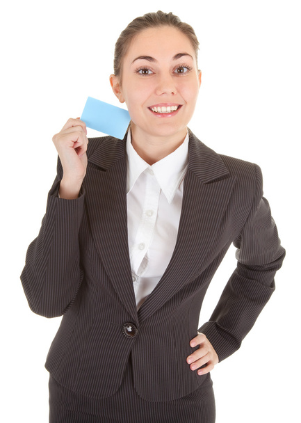 Business woman with blank badge - Photo, Image