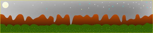 White neutral sky, and mountains landscape.  - Vector, Image
