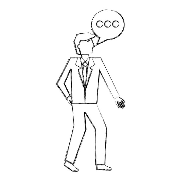 homme d'affaires avec bulle vocale avatar personnage
 - Vecteur, image