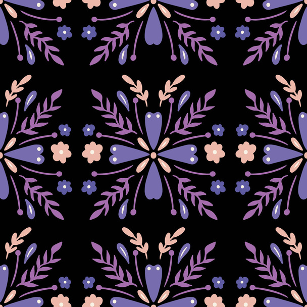 Seamless pattern flower traditional. Nature folk ornament. Ethno boho style.Hand drawing. - Διάνυσμα, εικόνα