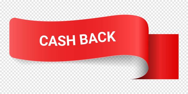 Red Vector Illustration Sign Cash Back. Illustrations For Promotion Marketing For Prints And Posters, Menu Design, Shop Cards, Cafe, Restaurant Badges, Tags, Packaging etc. - Vector, Image