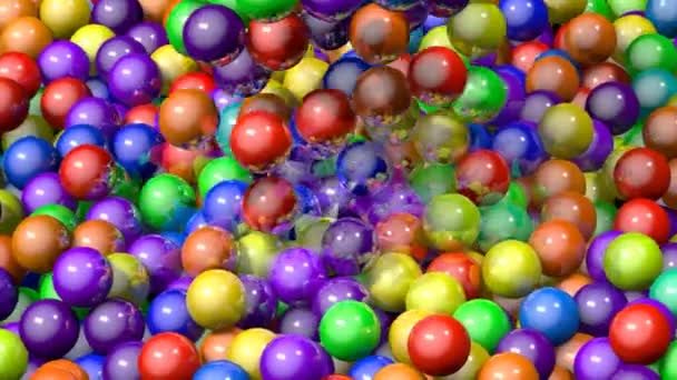 3D 4k muitas bolas coloridas / esferas caindo
. - Filmagem, Vídeo