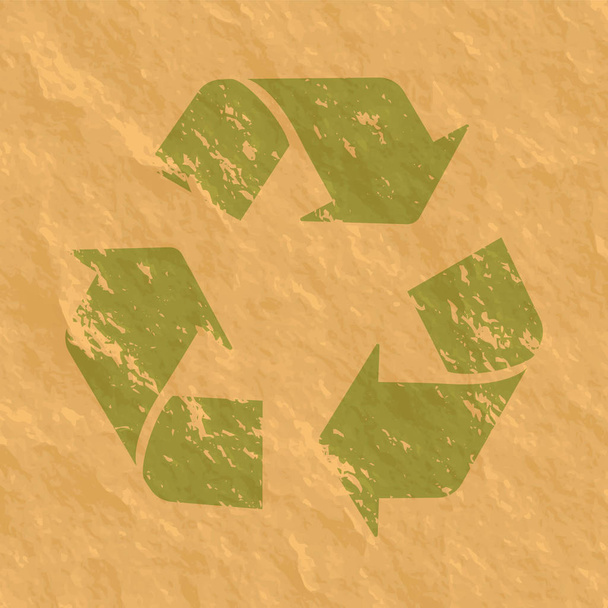 Recycler signe grunge sur l'illustration vectorielle de texture de papier artisanal
 - Vecteur, image