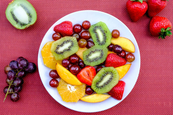 Vegetarian Fresh Fruit Summer Salad Dessert - Photo, Image