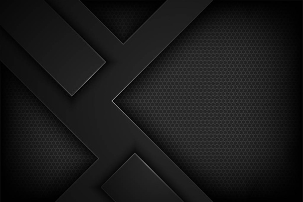 Black abstract vector background with overlapping characteristics. - Vector, Image
