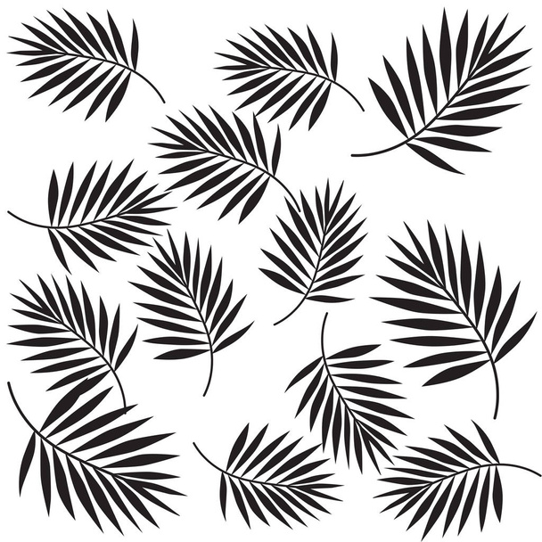 Egzotik palmiye yaprakları vektör desen illüstrasyon - Vektör, Görsel