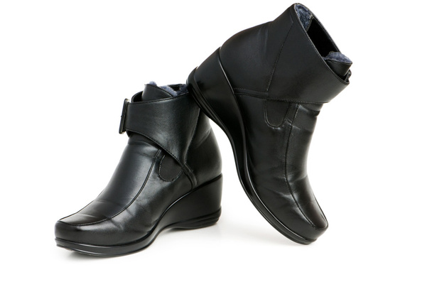 Black boots isolated on the white - Foto, Imagem