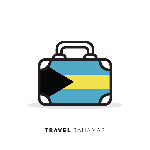 Bahamas travel concept. Suitcase vector icon with national count - Vetor, Imagem