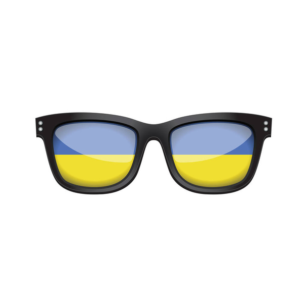 Ukraine national flag fashionable sunglasses - Διάνυσμα, εικόνα