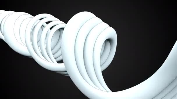 Simple wavy bend lines are in space, 3d render computer generated background - Footage, Video