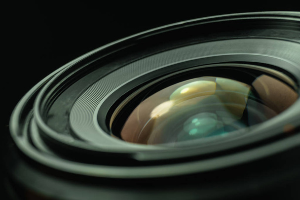 Close up beautiful camera lens background. Macro view. - Photo, Image