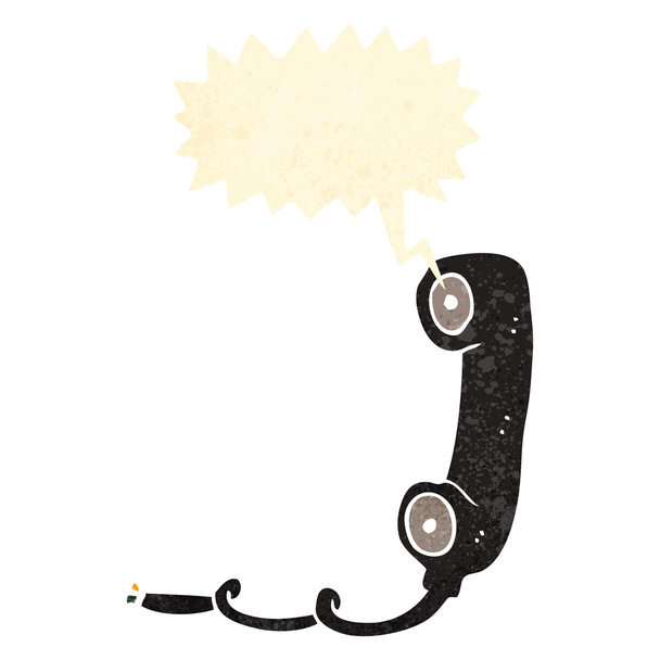 Retro cartoon oude telefoonhoorn - Vector, afbeelding