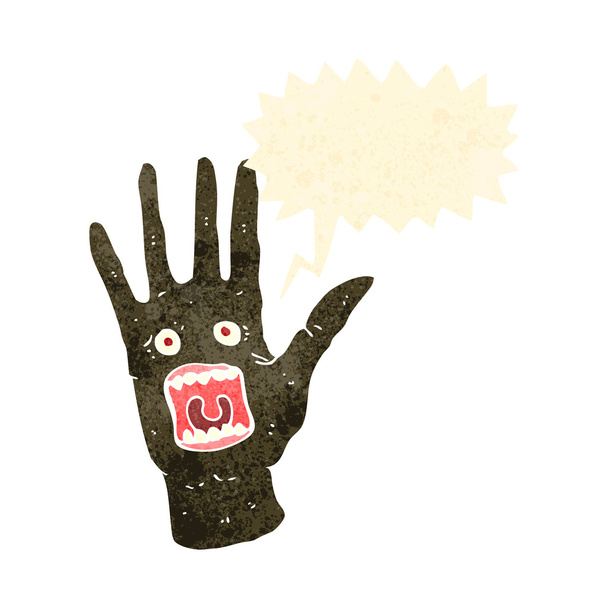 Retro cartoon spooky hand - Vector, afbeelding
