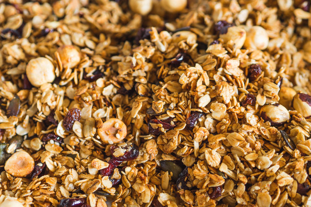 Natural healthy home made granola. Closeup - Photo, Image
