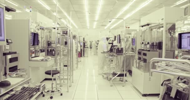 Produkcja czystych pomieszczeń w wafle krzemowych dla przemysłu półprzewodników - Materiał filmowy, wideo