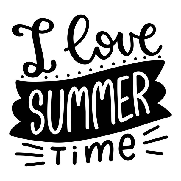 Summer lettering composition with decor. - Wektor, obraz