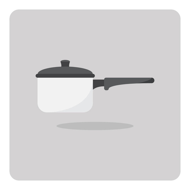 Vektor-Design des flachen Symbols, Topf zum Kochen auf isoliertem Hintergrund. - Vektor, Bild