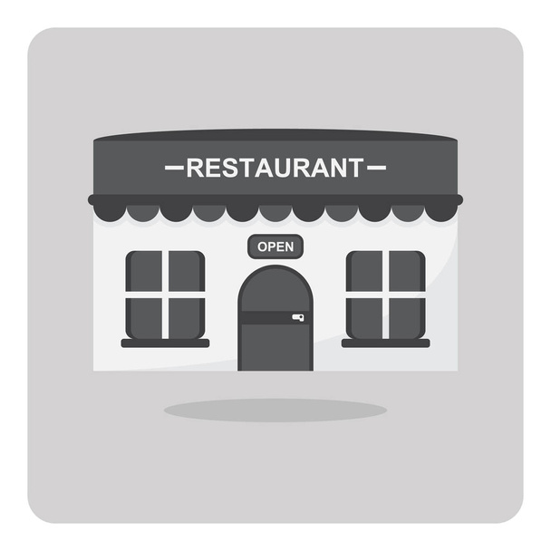 Vector design of flat icon, Restaurant building on isolated background. - Vector, Image