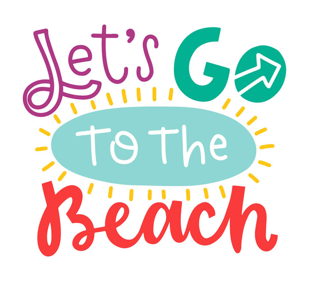 Summer lettering composition with decor. - Vector, Image