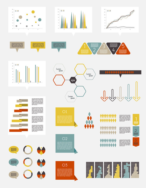 Sammlung von Elementen der Infografik. - Vektor, Bild