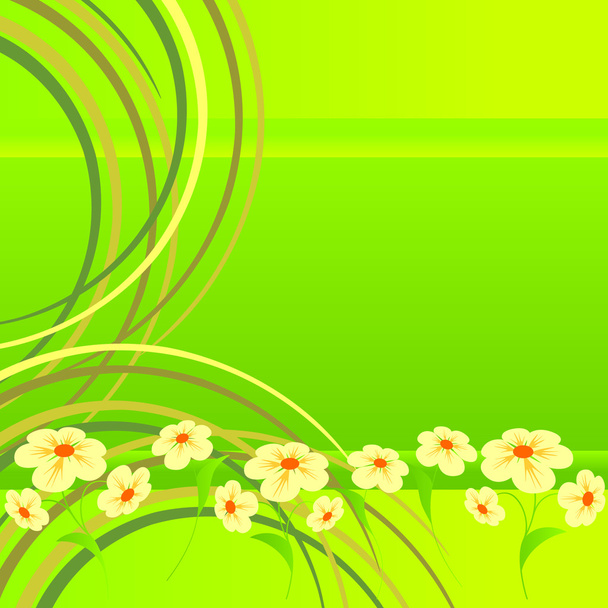 Flowers on a lawn. - Vector, Image
