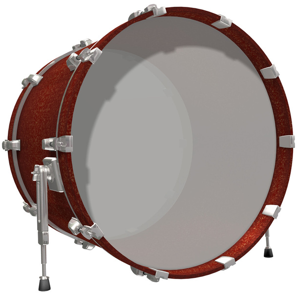 Bass drum geïsoleerd op een witte - Foto, afbeelding