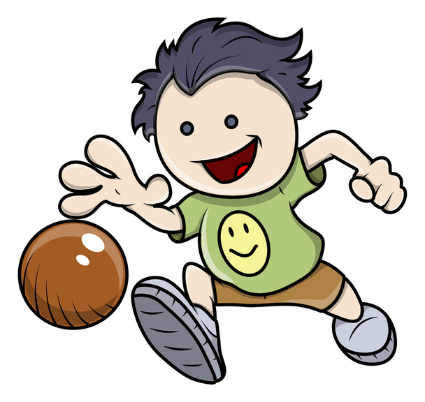 Kid Playing Ball - Vector Illustrations - Vector, Image