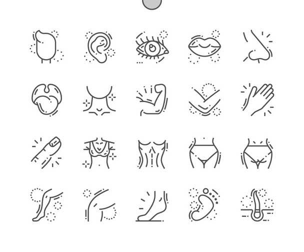 Body parts Well-crafted Pixel Perfect Vector Thin Line Icons 30 2x Grid for Web Graphics and Apps. Simple Minimal Pictogram - Vector, Image