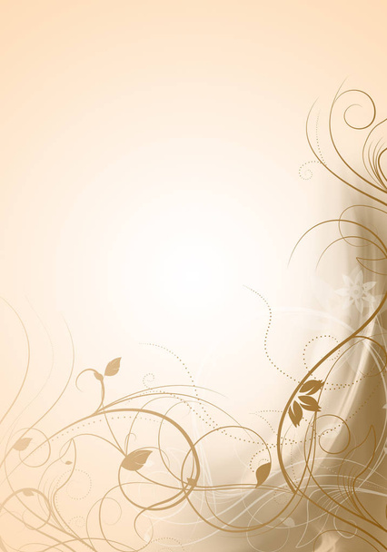Винтажный цветочный дизайн с вихрями, гранж бумажный фон - Фото, изображение
