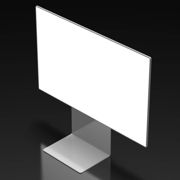 3D-merkkitön näyttö tyhjällä näytöllä mustalla taustalla
 - Valokuva, kuva