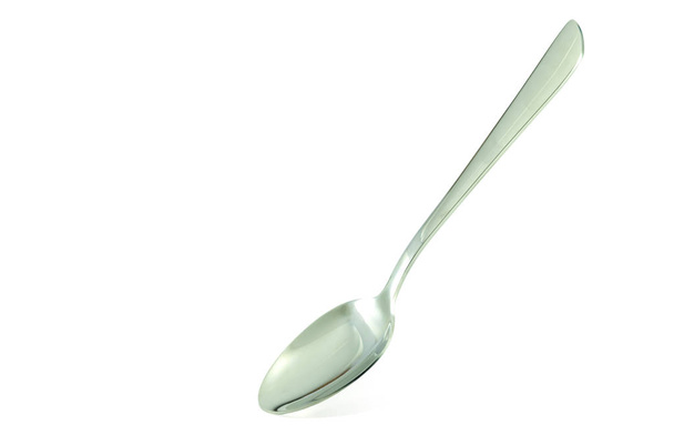 Cucchiaio d'argento isolato su sfondo bianco. con percorso di ritaglio
 - Foto, immagini