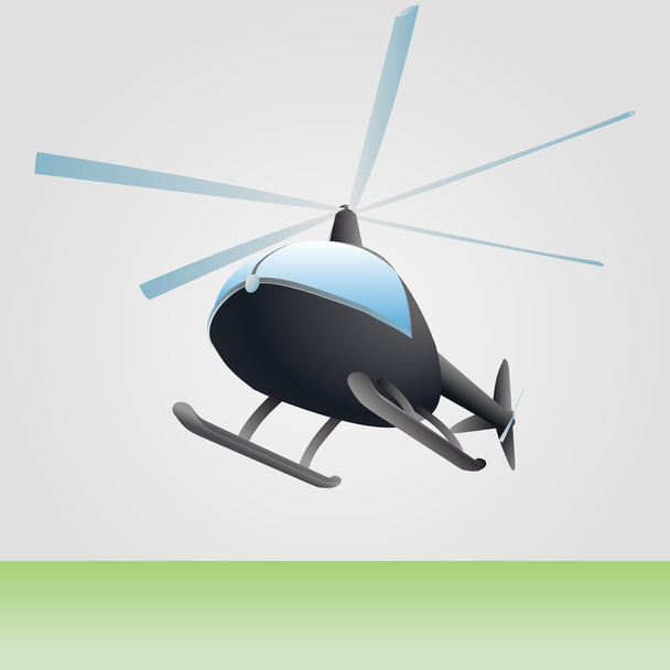 new helicopter flight vector drawing above ground - Vector, Image