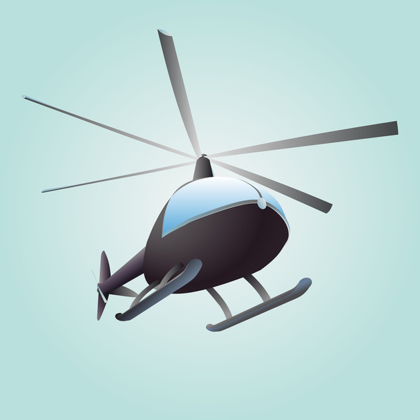 new helicopter flight vector drawing in sky - Vector, Image